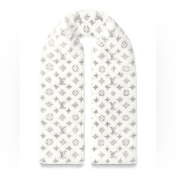 Louis Vuitton Monogram White Mink Stole - Picture 1 of 8
